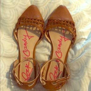 Pointy Toe Ankle Strap Flats